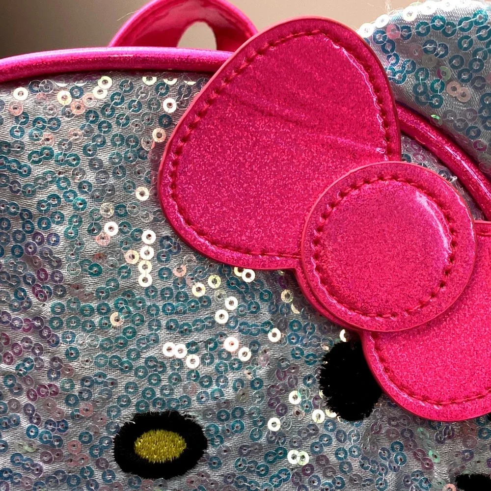 Hello Kitty by Sanrio Mini Backpack Iridescent Sequins Pink silver